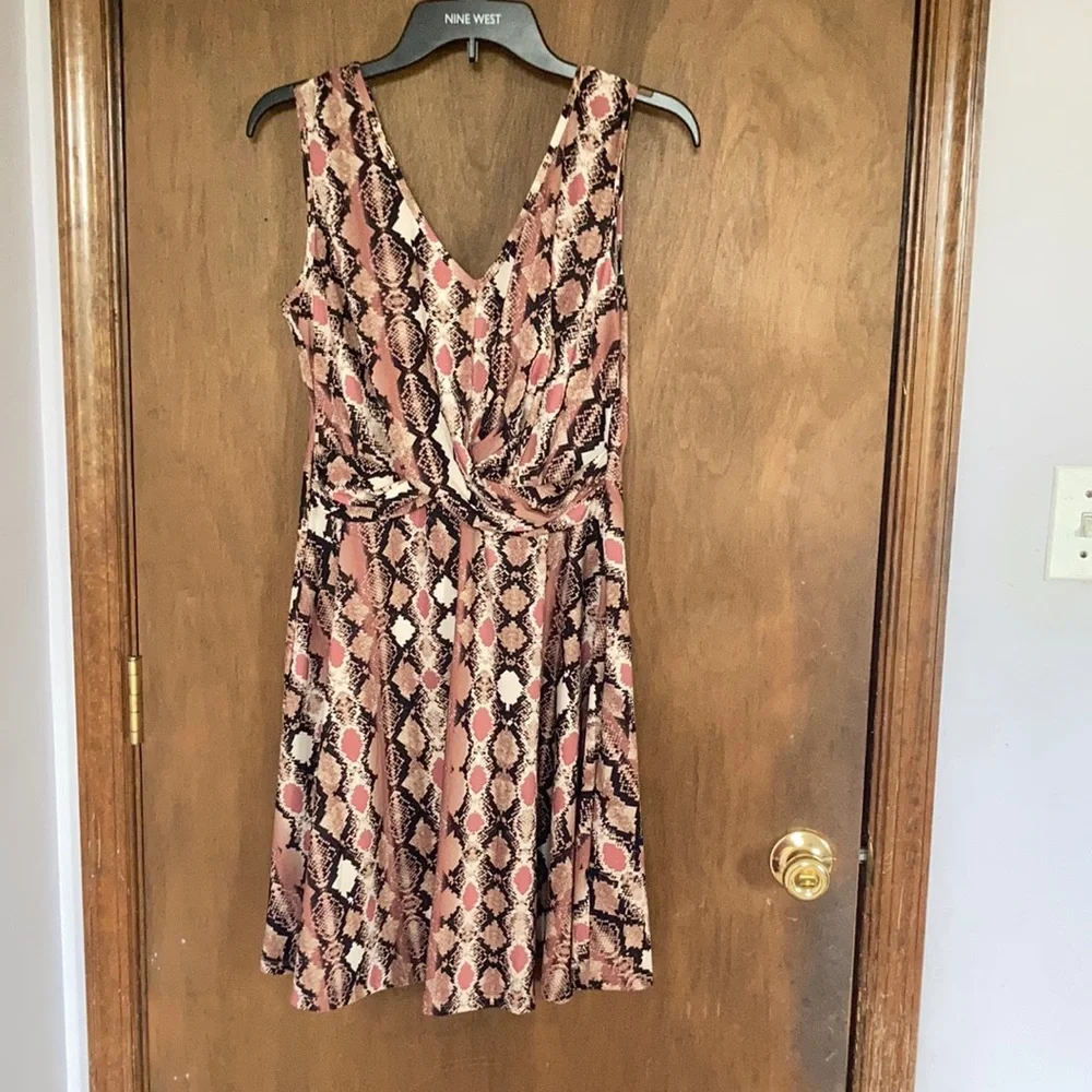 Candie’s python print animal print fit & flare dress w stretch L jr - Picture 4 of 15